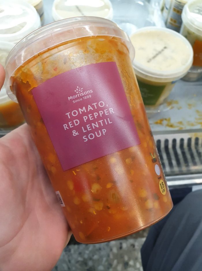 Morrisons Tomato Red Pepper Lentil Soup 600g Vegan Food Uk