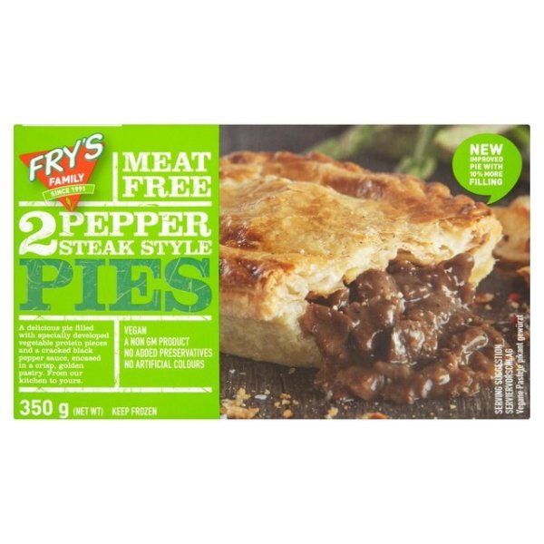 Fry's Meat Free Pepper Steak Style Pies 350g | Vegan Food UK