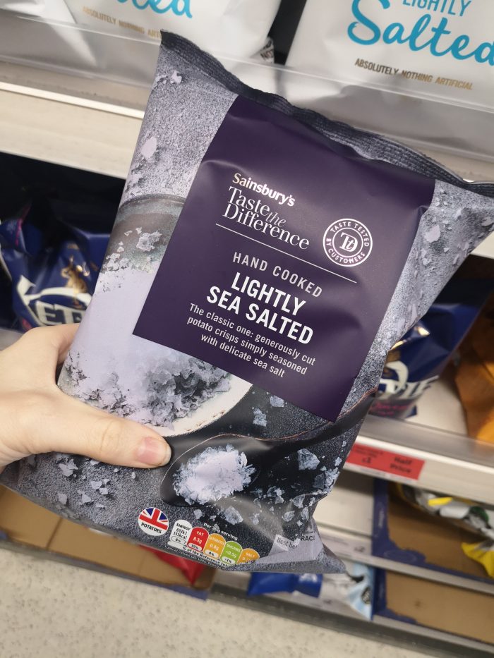 Sainsbury’s Gourmet Sea Salt Crisps, Taste the Difference 150g | Vegan ...