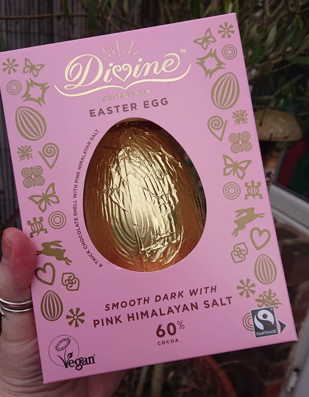 Divine Dark Easter Egg with Pink Himalayan Salt 100g | Vegan Food UK