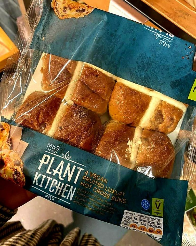 M S Plant Kitchen Luxury Hot Cross Buns Vegan Food Uk