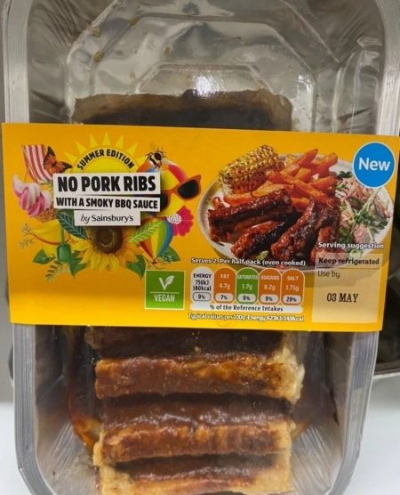 new vegan ribs at Sainsbury's